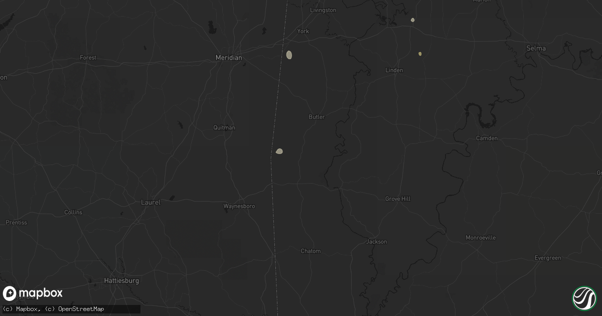 Hail map in Gilbertown, AL on August 19, 2026