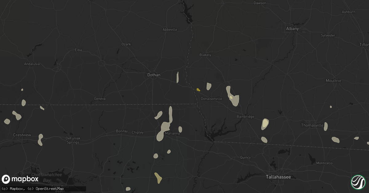 Hail map in Gordon, AL on August 19, 2026
