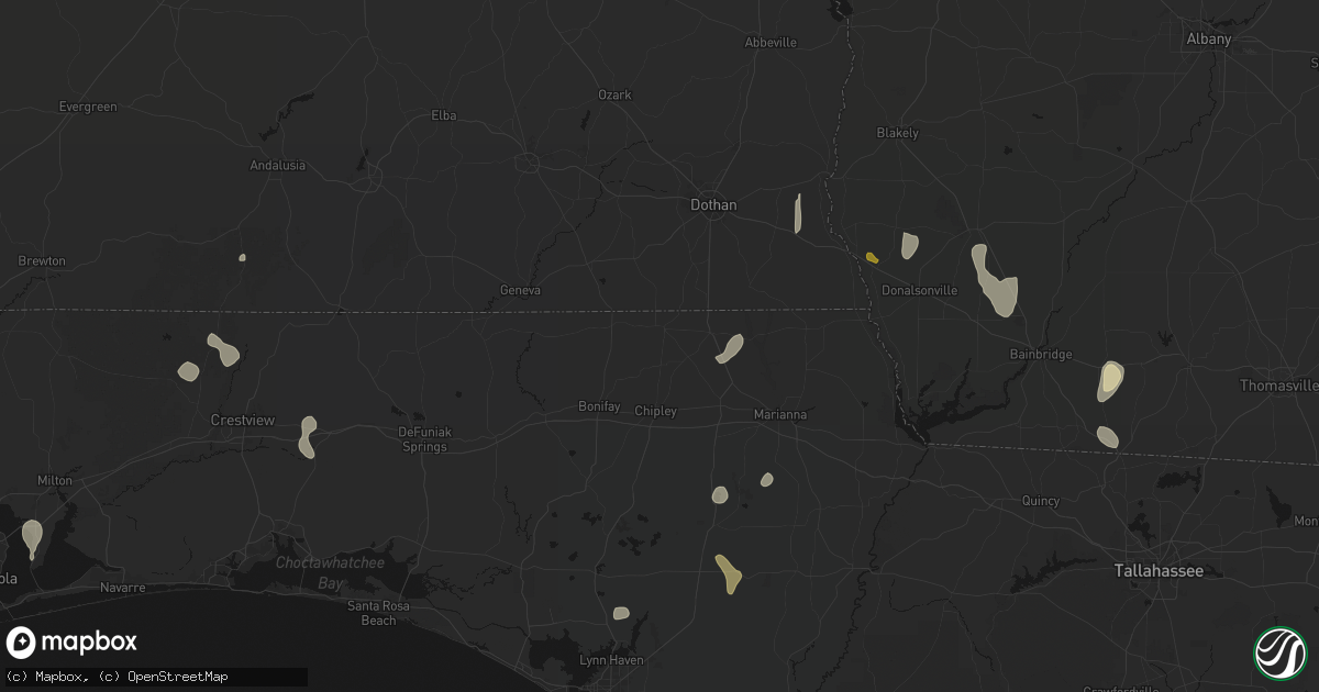 Hail map in Graceville, FL on August 19, 2026