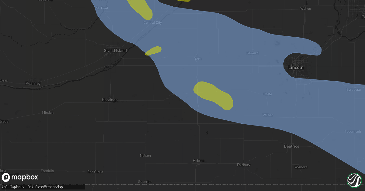 Hail map in Grafton, NE on August 19, 2026