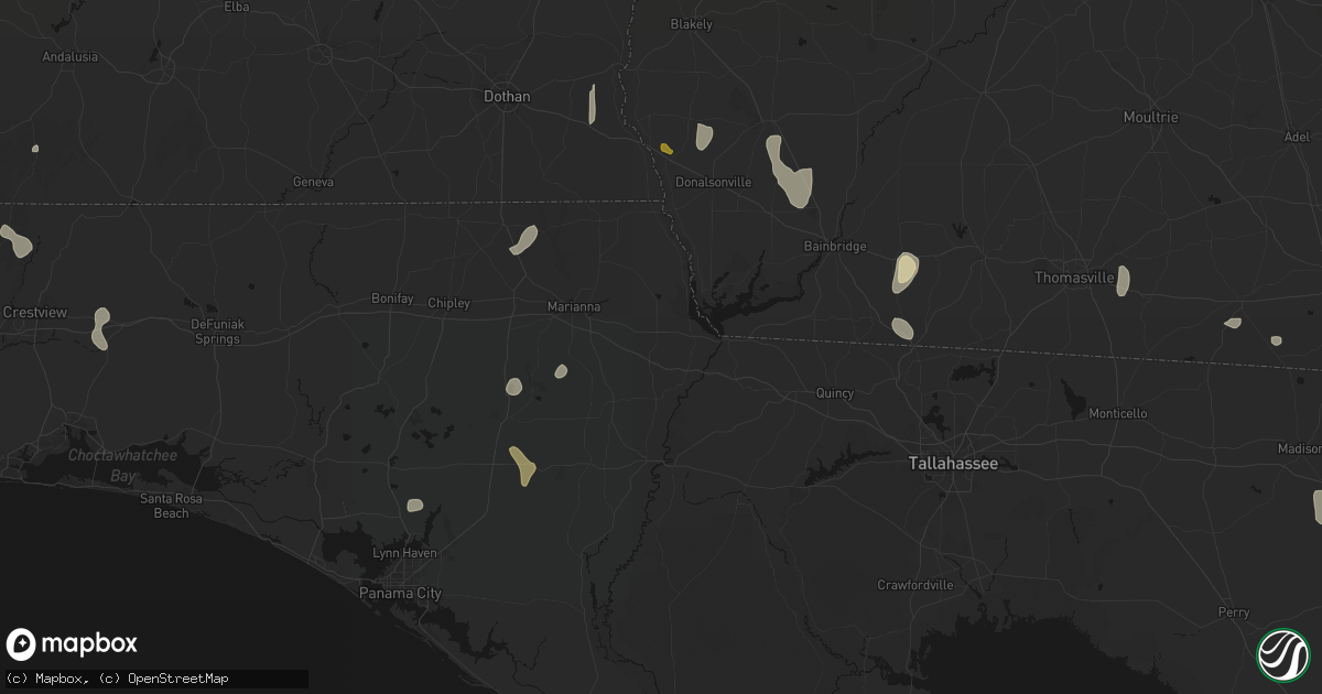 Hail map in Grand Ridge, FL on August 19, 2026