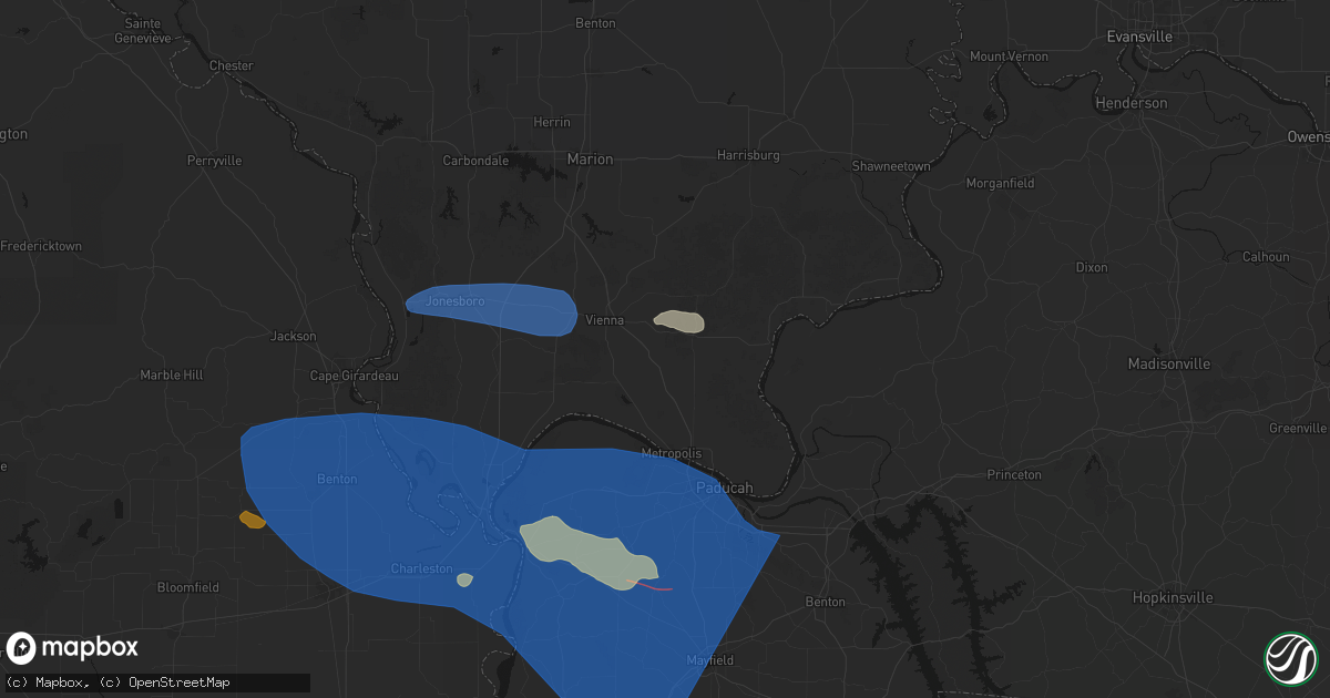 Hail map in Grantsburg, IL on August 19, 2026