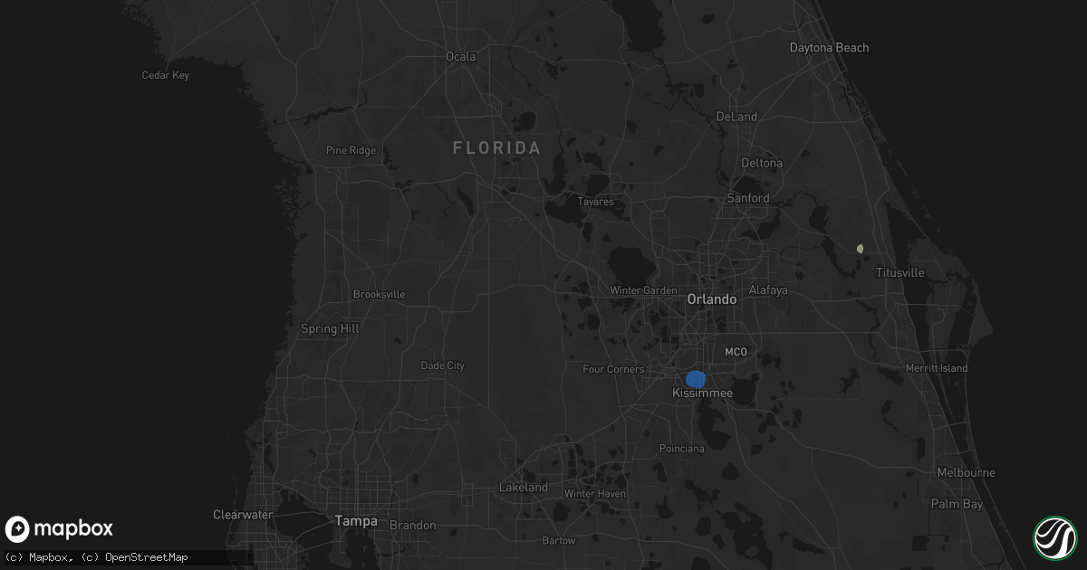 Hail map in Groveland, FL on August 19, 2026
