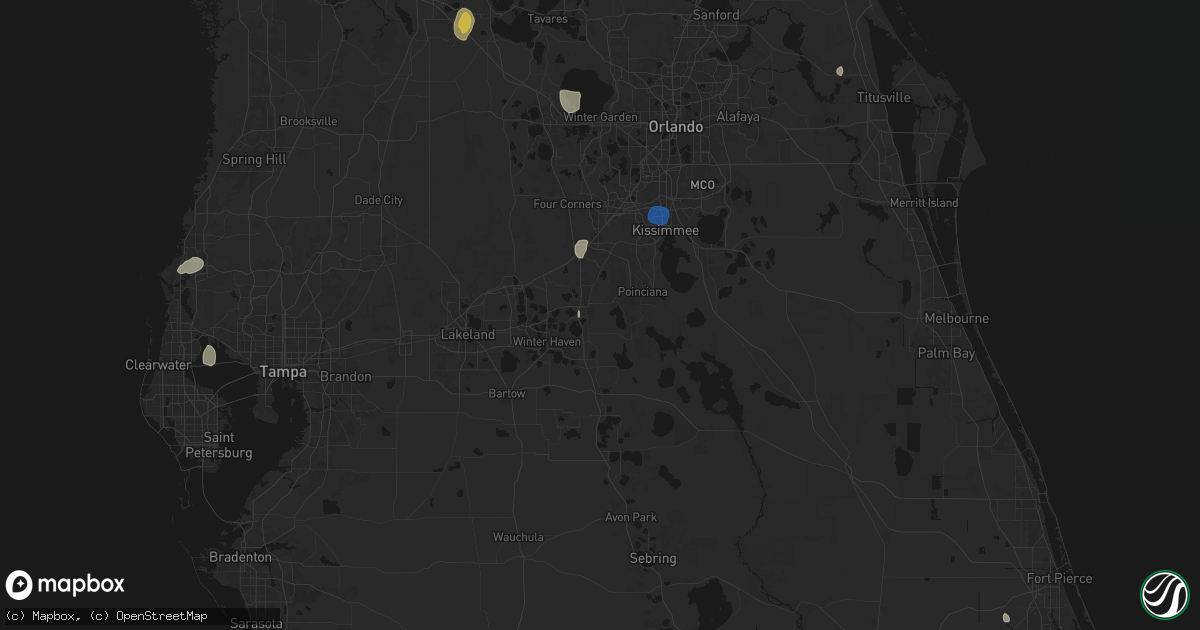 Hail map in Haines City, FL on August 19, 2026
