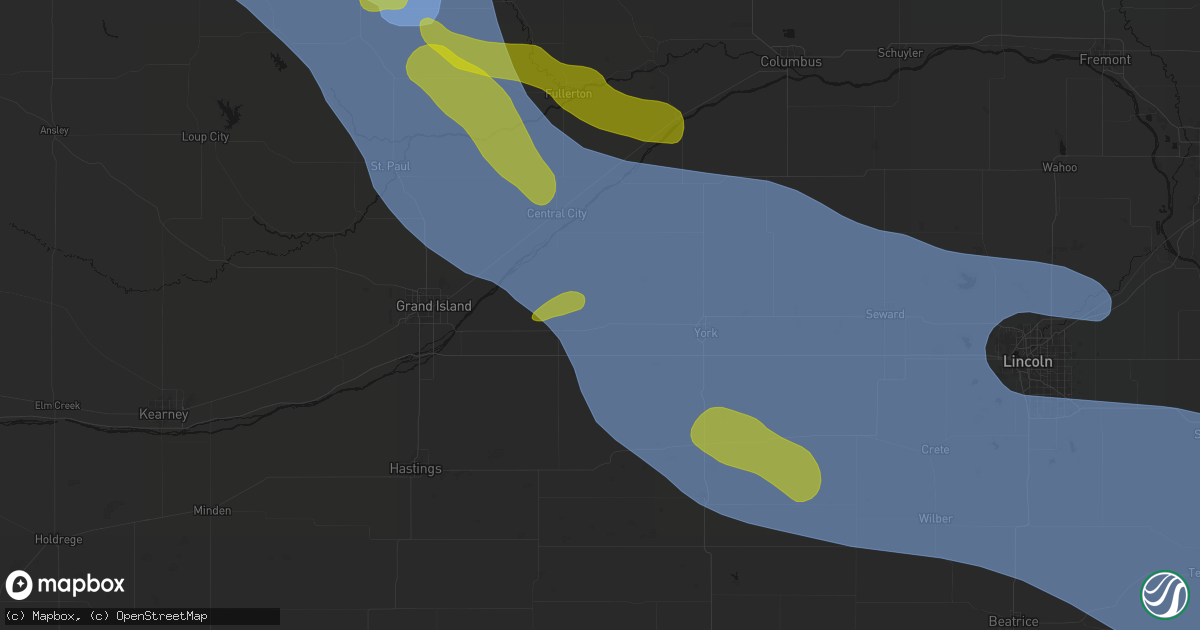 Hail map in Hampton, NE on August 19, 2026