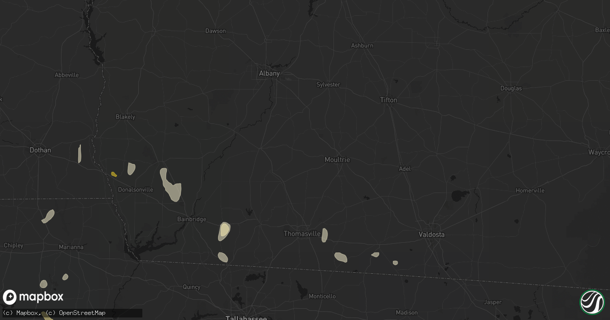 Hail map in Hartsfield, GA on August 19, 2026