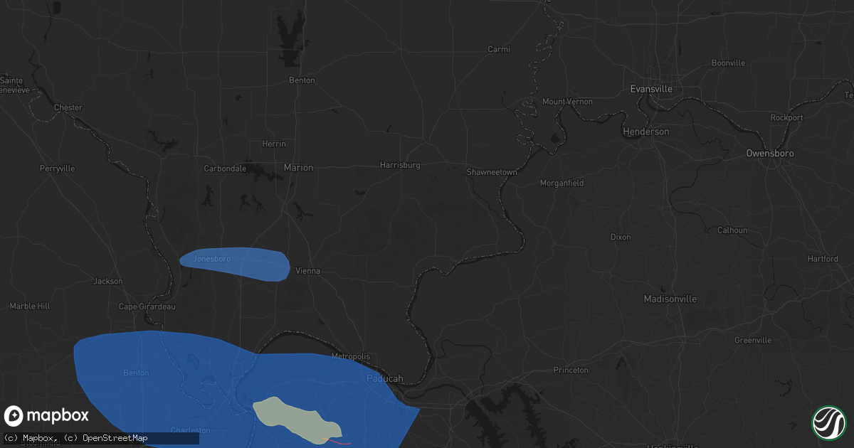 Hail map in Herod, IL on August 19, 2026