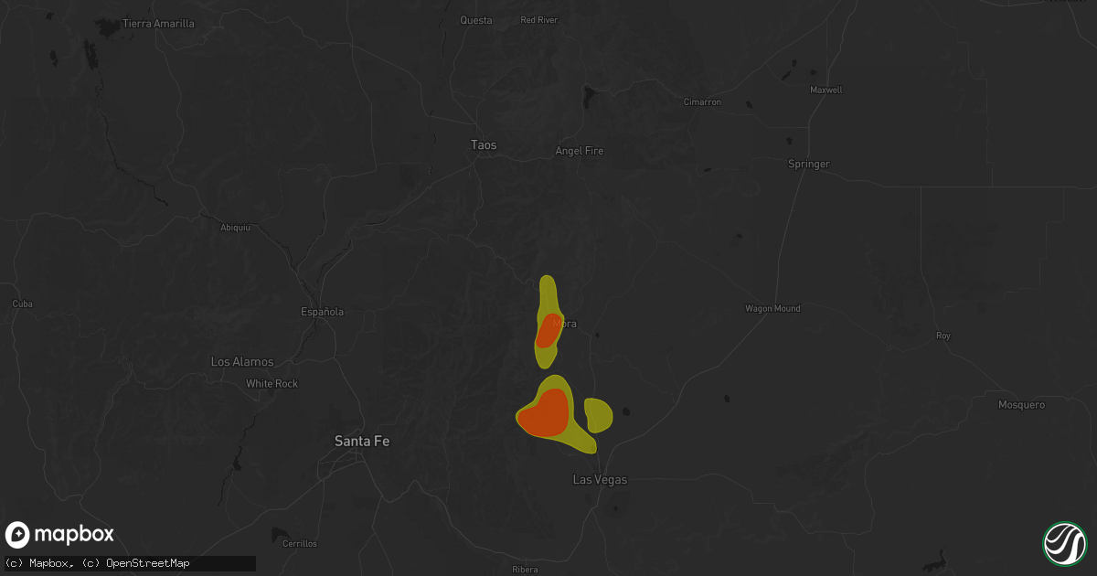 Hail map in Holman, NM on August 19, 2026