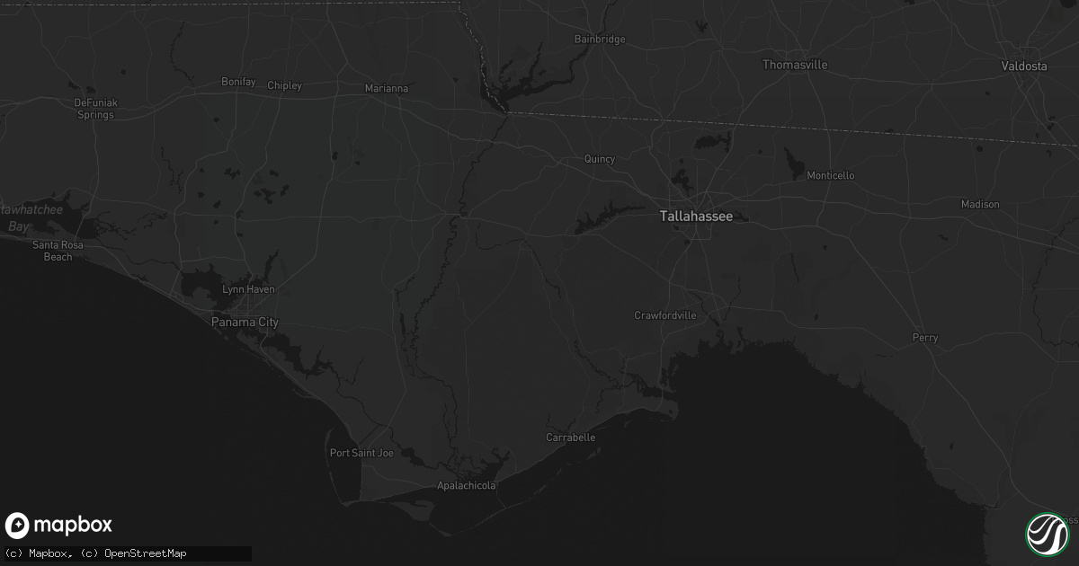 Hail map in Hosford, FL on August 19, 2026