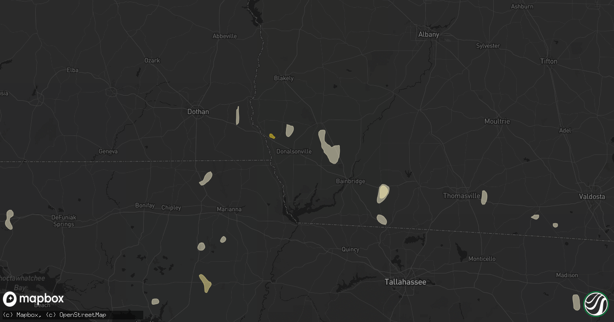 Hail map in Iron City, GA on August 19, 2026