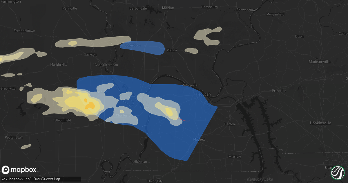 Hail map in Kevil, KY on August 19, 2026