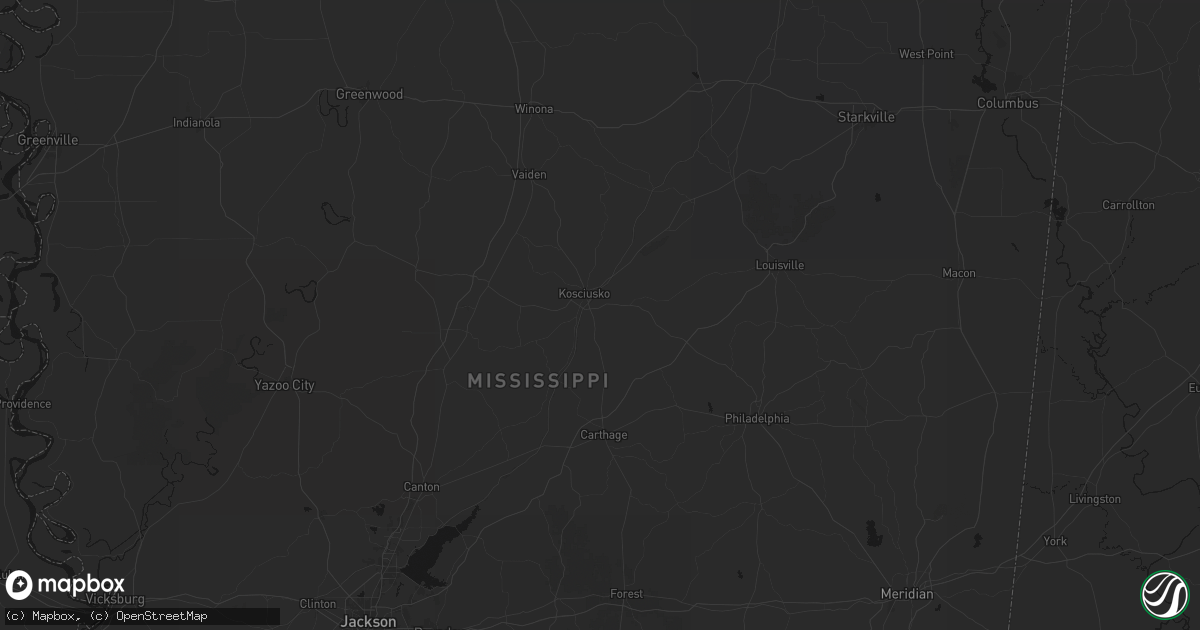 Hail map in Kosciusko, MS on August 19, 2026