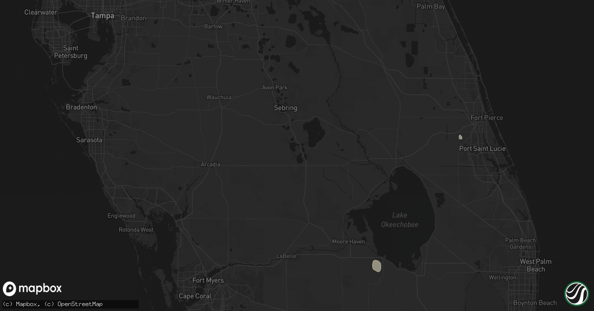 Hail map in Lake Placid, FL on August 19, 2026