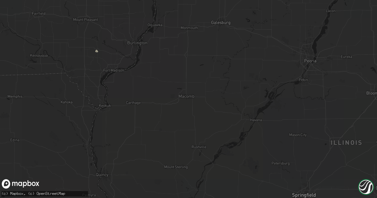 Hail map in Macomb, IL on August 19, 2026