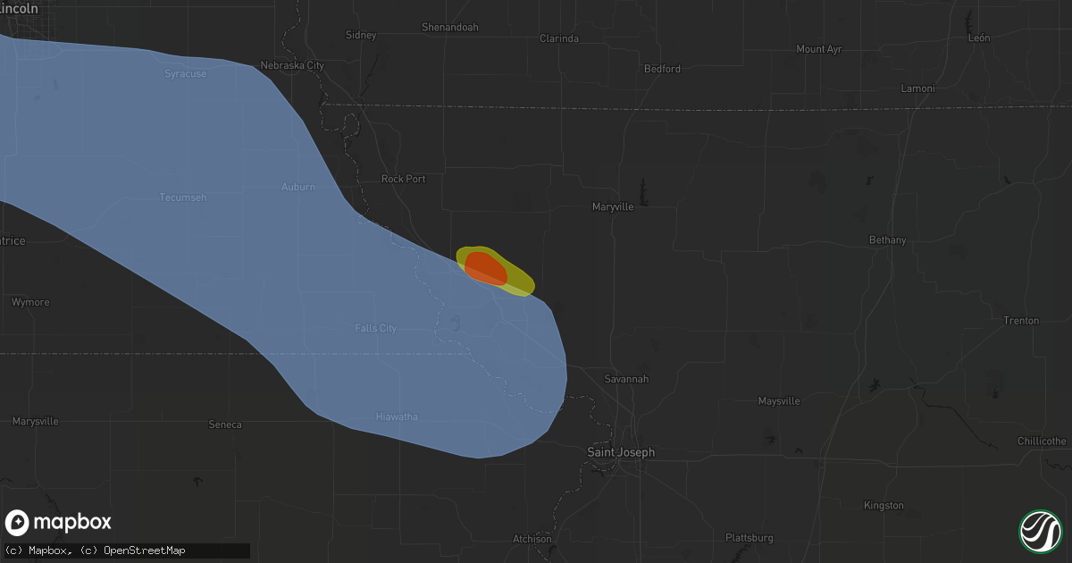 Hail map in Maitland, MO on August 19, 2026