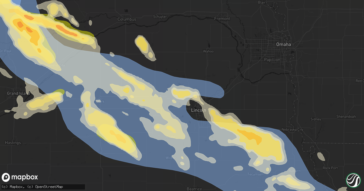 Hail map in Malcolm, NE on August 19, 2026