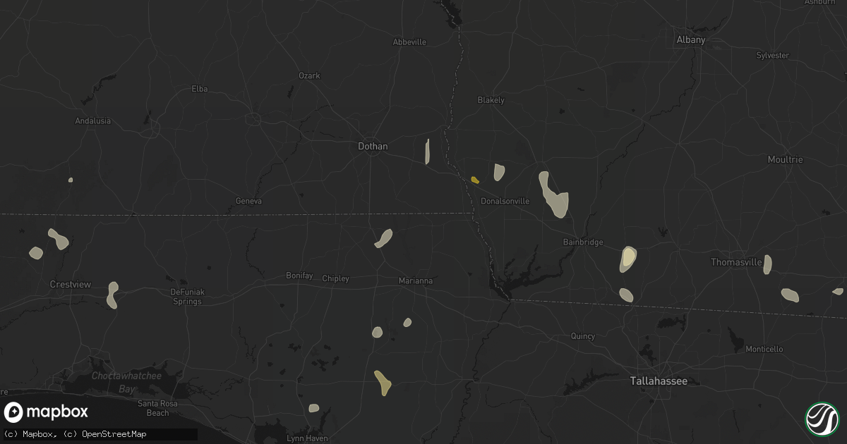 Hail map in Malone, FL on August 19, 2026