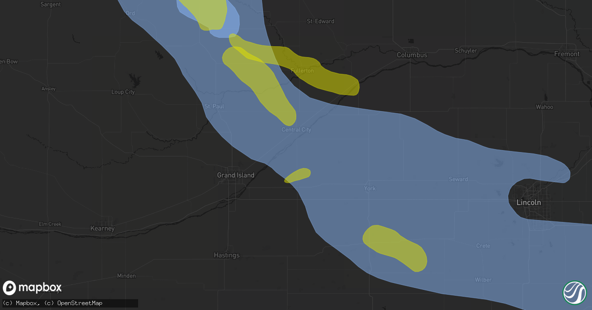 Hail map in Marquette, NE on August 19, 2026