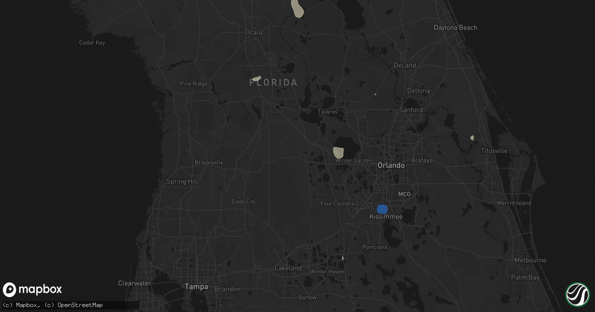 Hail map in Mascotte, FL on August 19, 2026