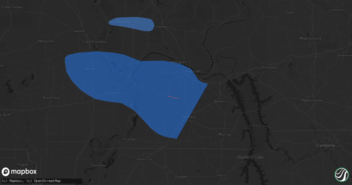 Hail map in Melber, KY on August 19, 2026