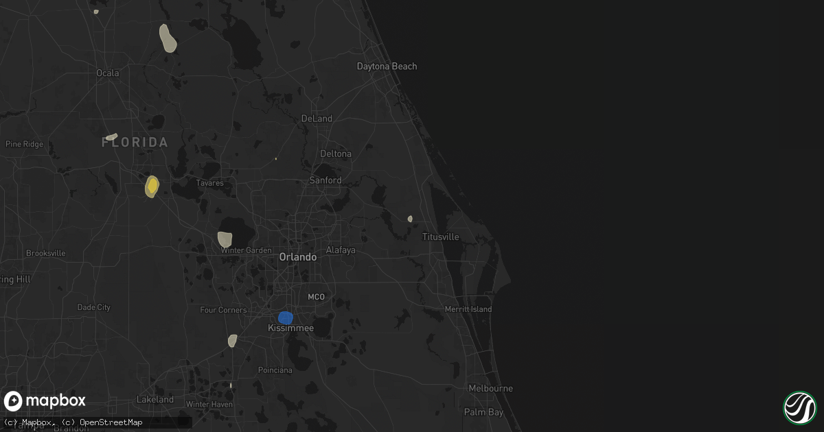 Hail map in Mims, FL on August 19, 2026