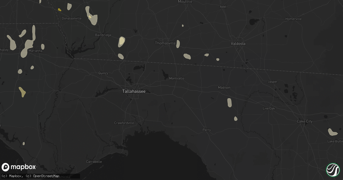 Hail map in Monticello, FL on August 19, 2026