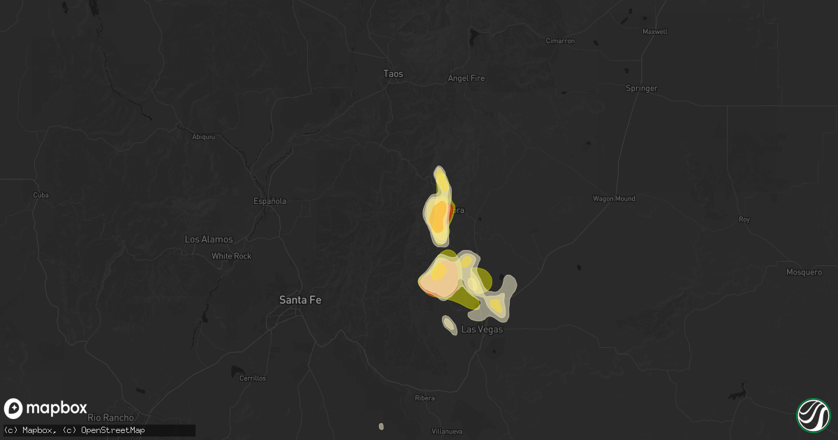 Hail map in Mora, NM on August 19, 2026