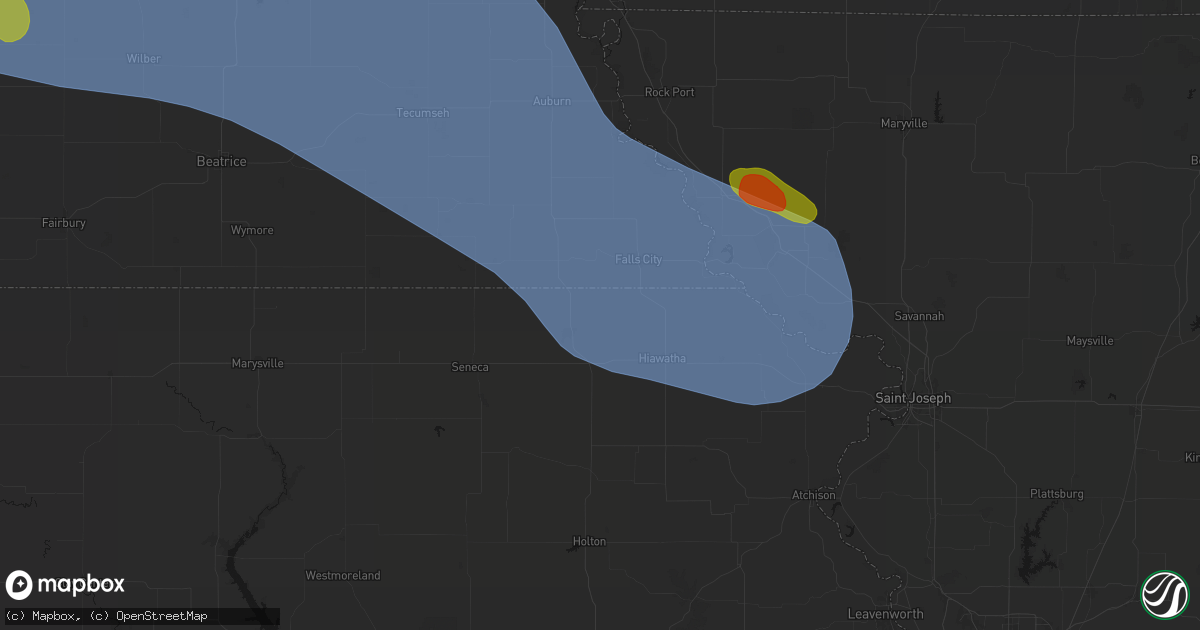 Hail map in Morrill, KS on August 19, 2026