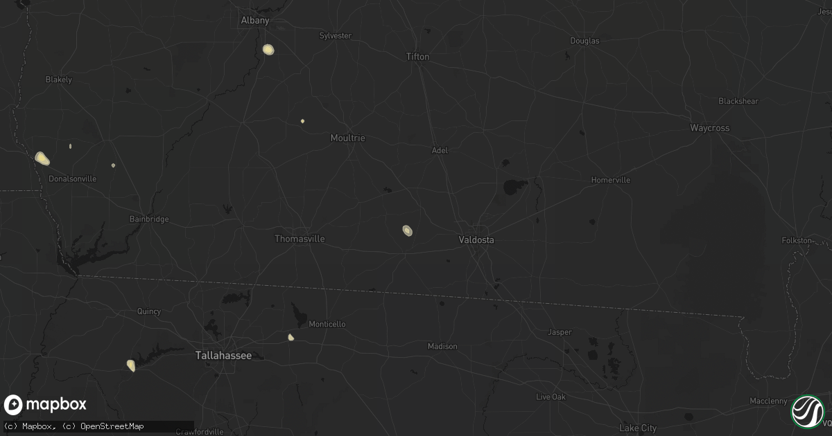 Hail map in Morven, GA on August 19, 2026