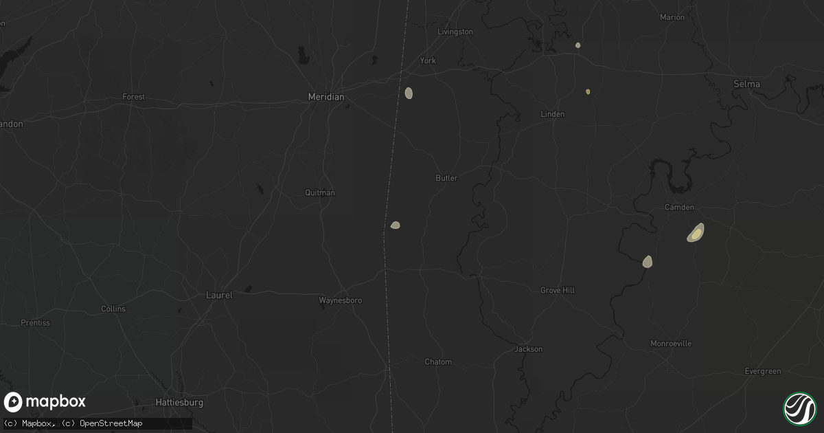 Hail map in Needham, AL on August 19, 2026