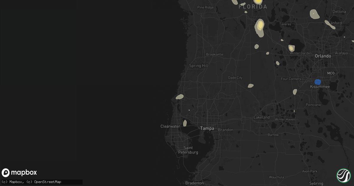 Hail map in New Port Richey, FL on August 19, 2026