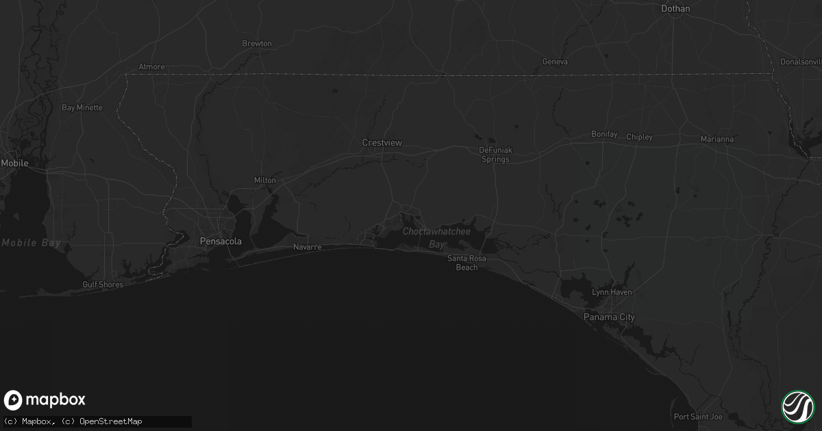 Hail map in Niceville, FL on August 19, 2026