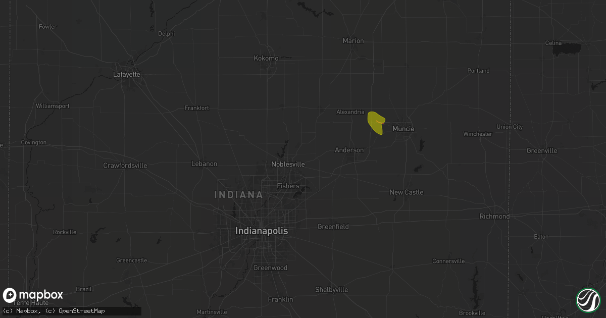 Hail map in Noblesville, IN on August 19, 2026