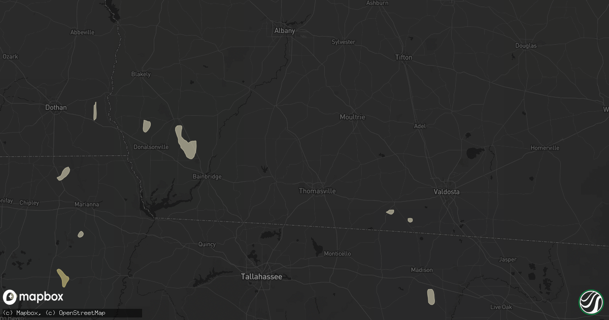 Hail map in Ochlocknee, GA on August 19, 2026