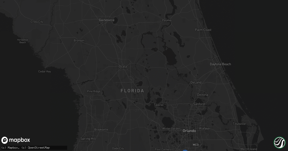 Hail map in Ocklawaha, FL on August 19, 2026