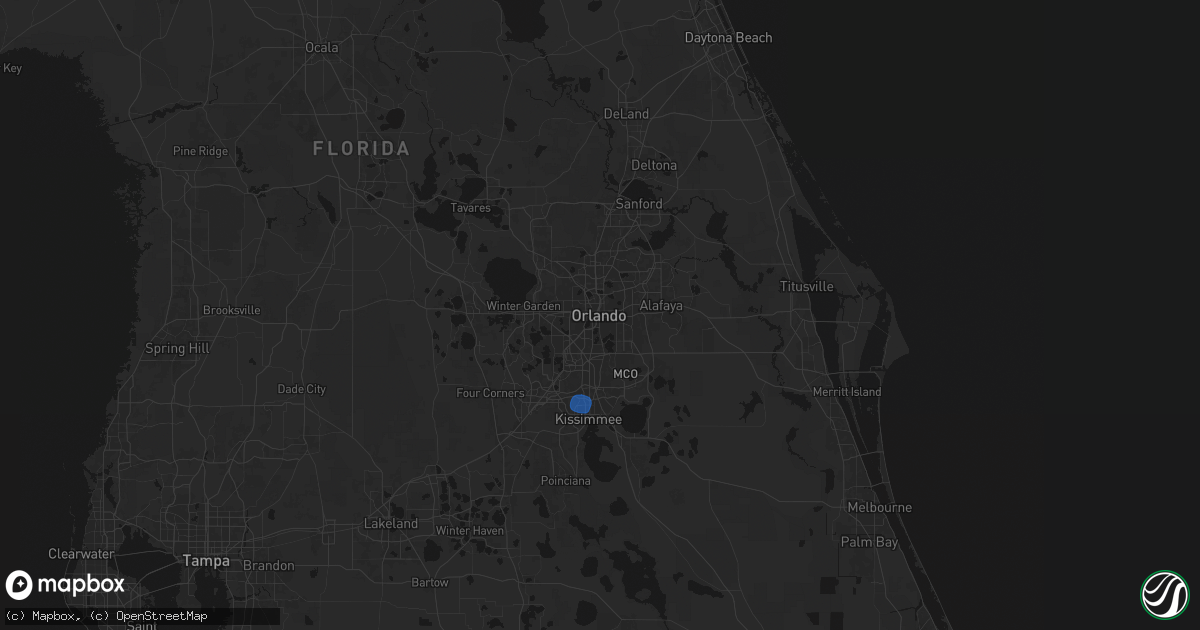 Hail map in Orlando, FL on August 19, 2026