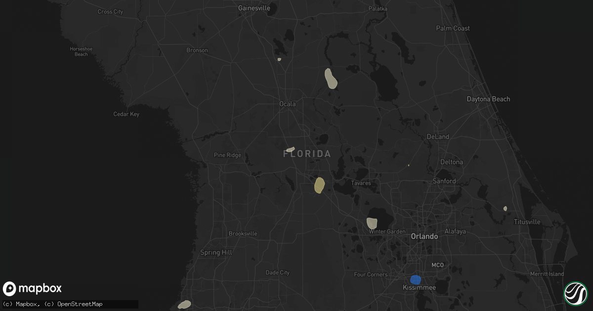 Hail map in Oxford, FL on August 19, 2026