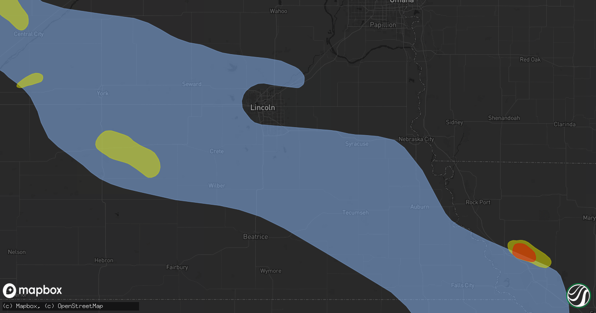Hail map in Panama, NE on August 19, 2026