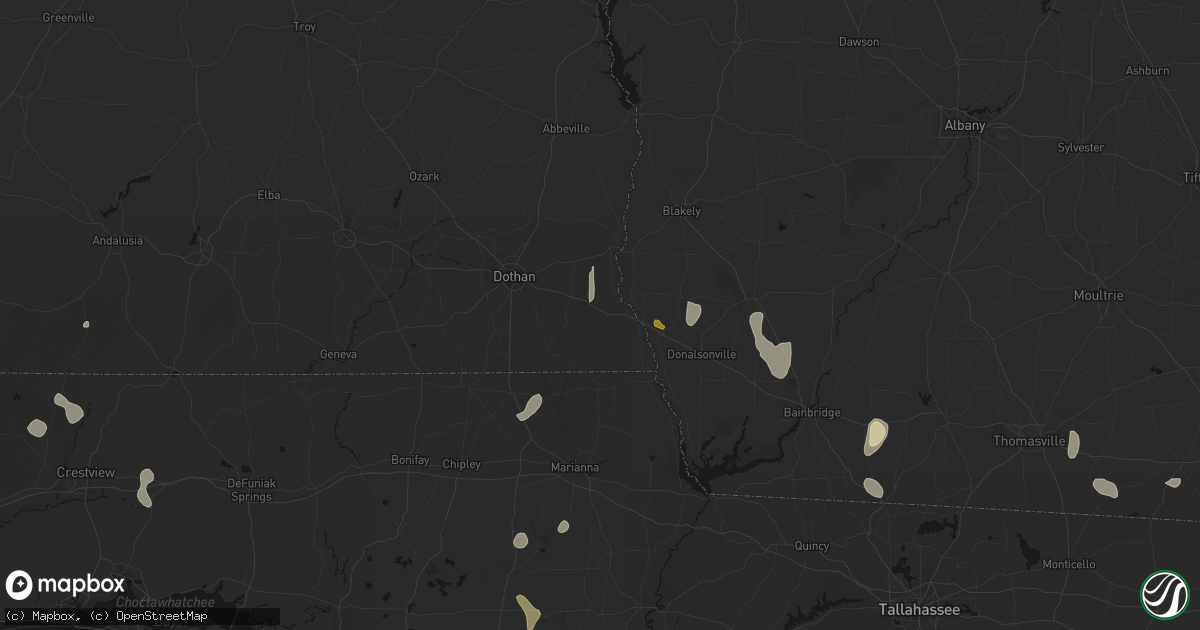 Hail map in Pansey, AL on August 19, 2026