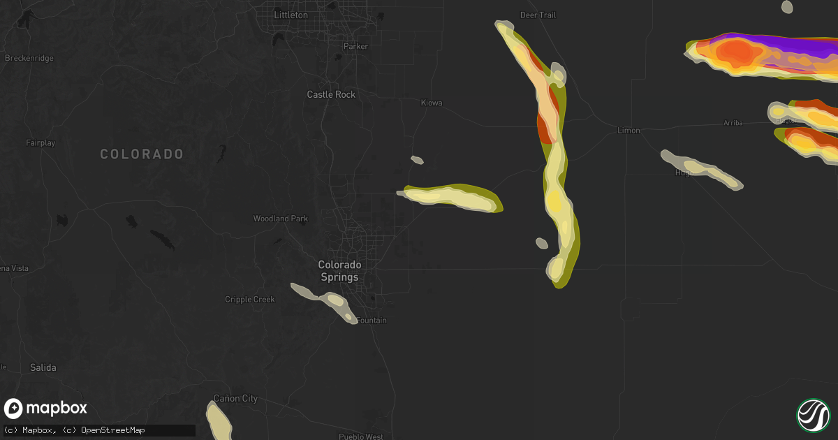 Hail map in Peyton, CO on August 19, 2026