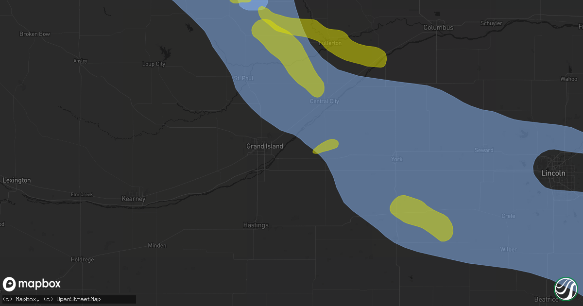 Hail map in Phillips, NE on August 19, 2026