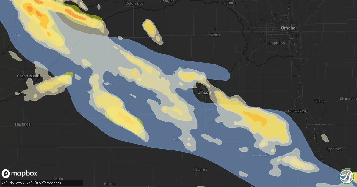 Hail map in Pleasant Dale, NE on August 19, 2026
