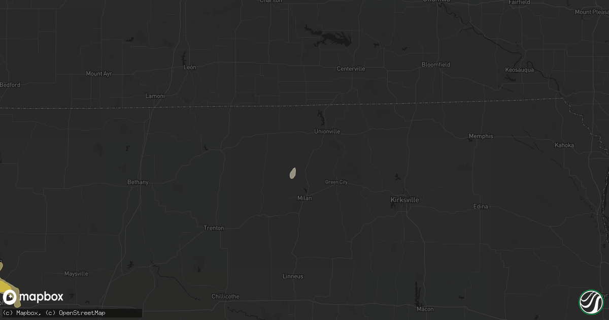 Hail map in Pollock, MO on August 19, 2026