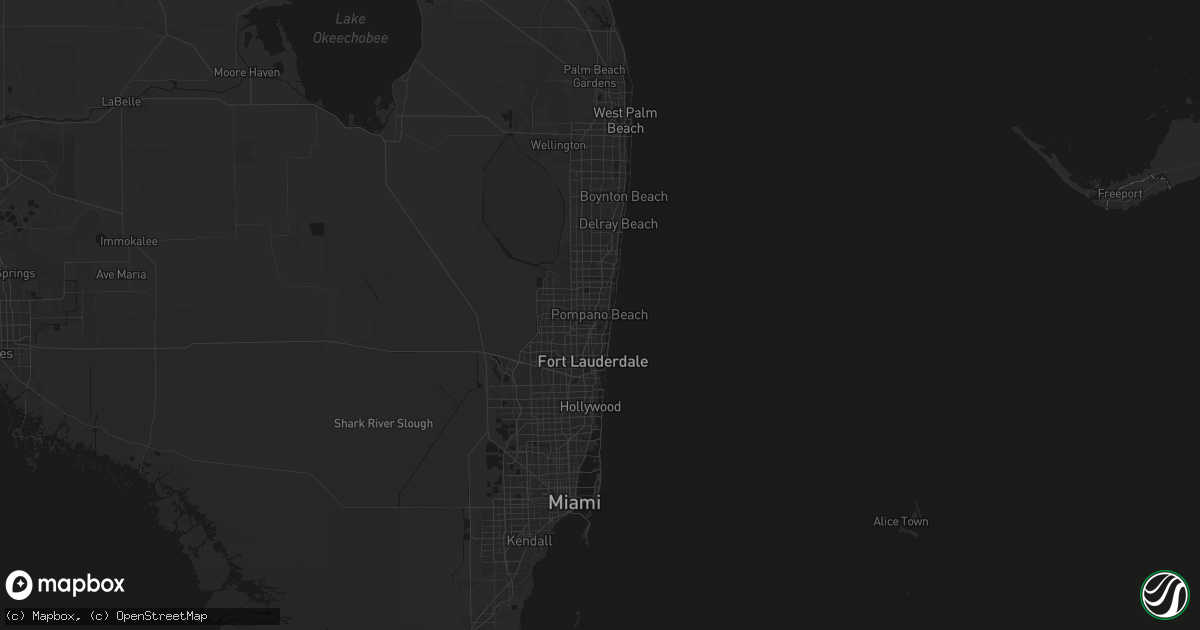 Hail map in Pompano Beach, FL on August 19, 2026