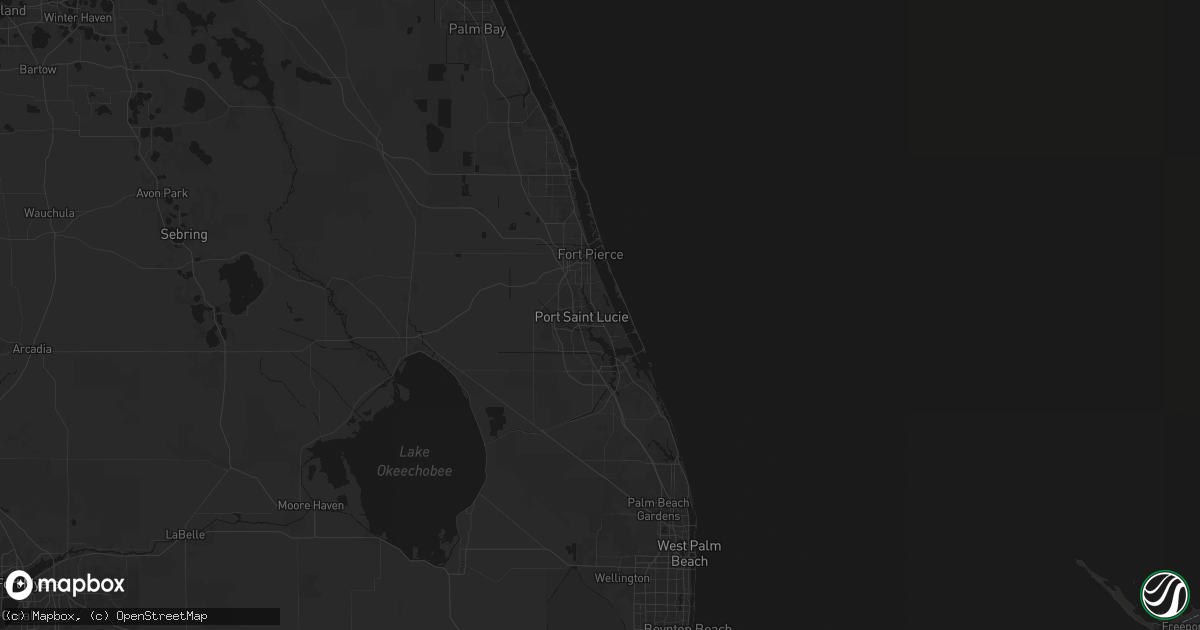 Hail map in Port Saint Lucie, FL on August 19, 2026