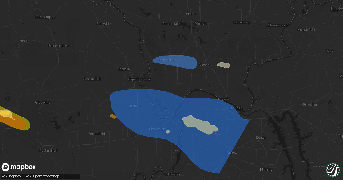 Hail map in Pulaski, IL on August 19, 2026