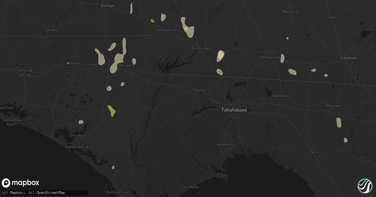 Hail map in Quincy, FL on August 19, 2026