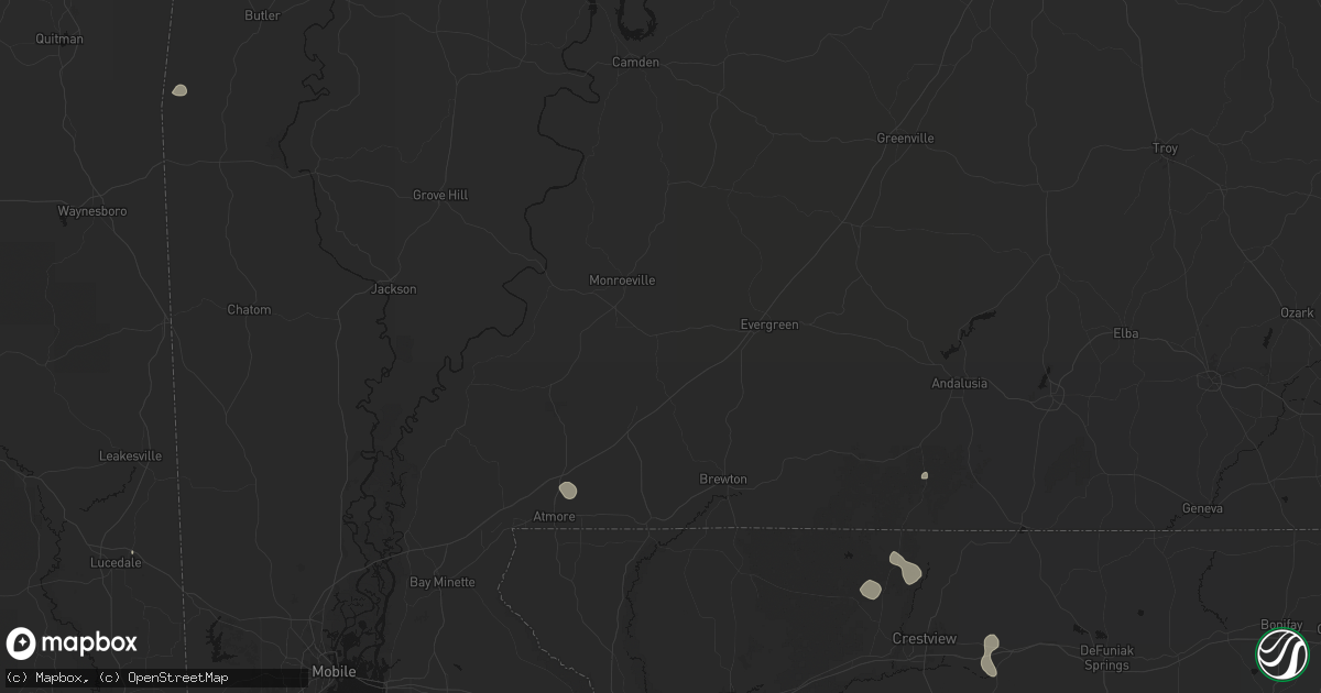 Hail map in Repton, AL on August 19, 2026