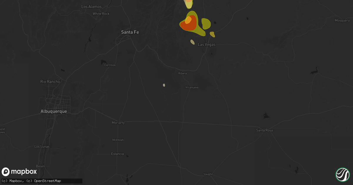 Hail map in Ribera, NM on August 19, 2026