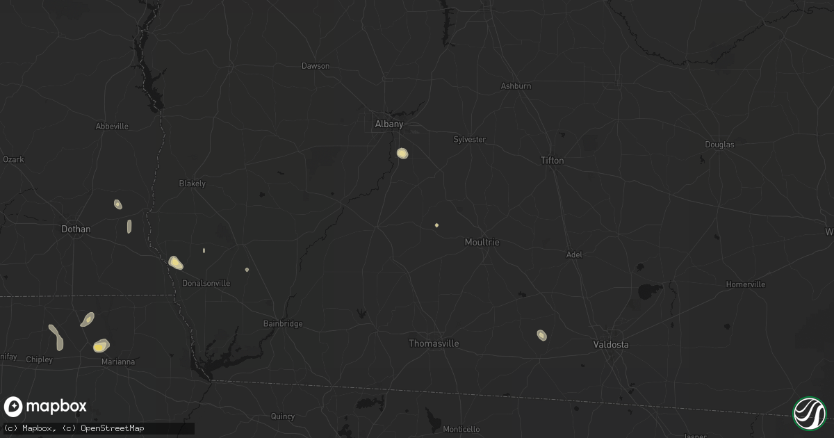 Hail map in Sale City, GA on August 19, 2026